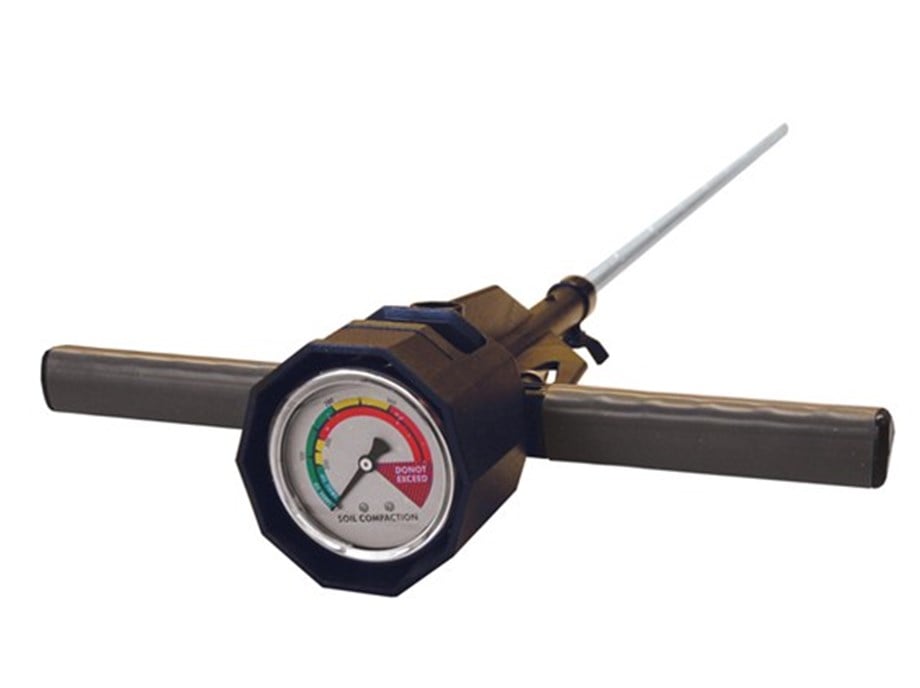 Kadranlı Toprak Sertliği ve Sıkışma Ölçer – 0–300 psi, 60 cm Çubuk, İki Değişebilir Uç