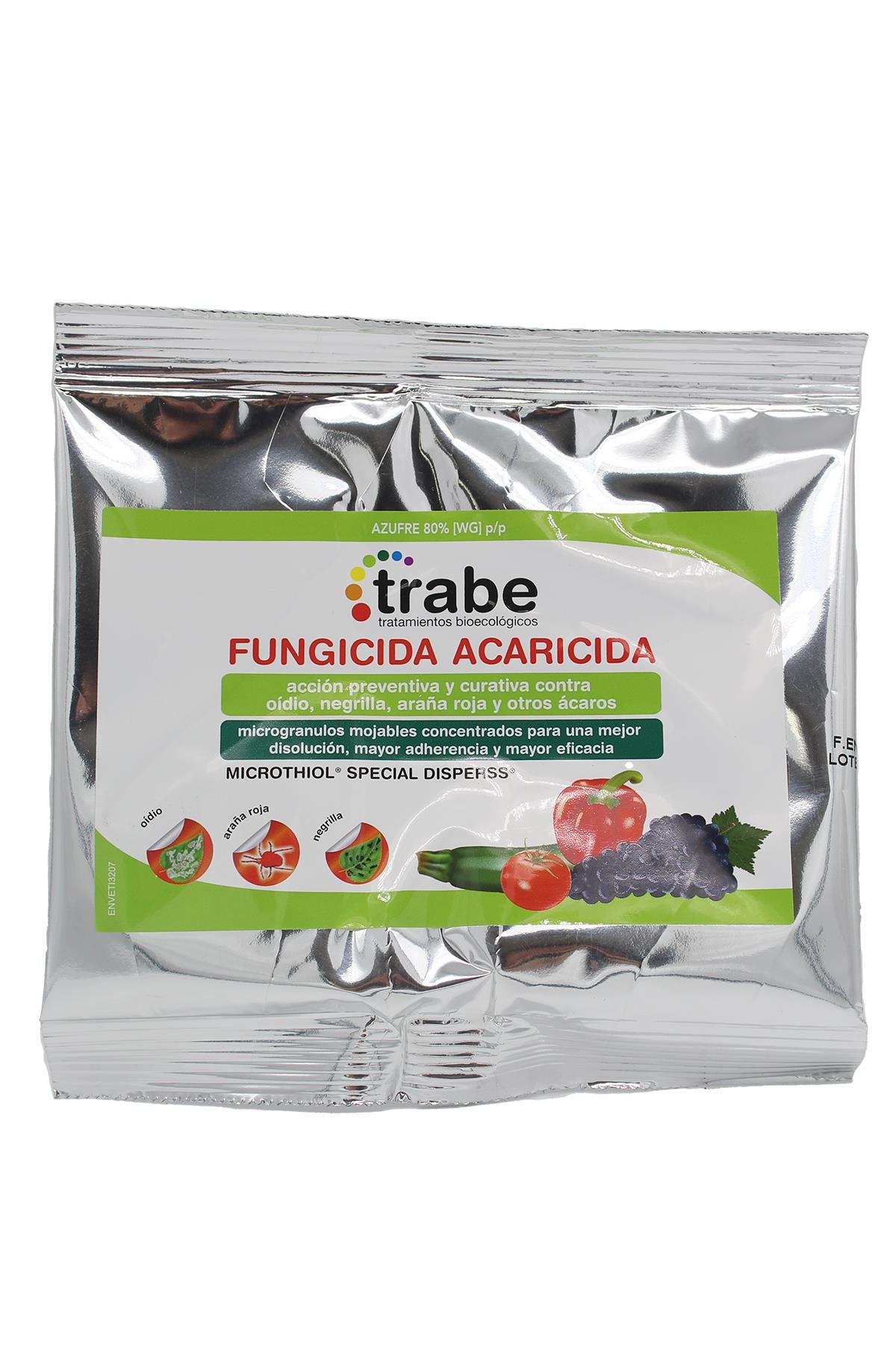 Trabe Fungicida Acaricida 50 g – sarı kükürt tozu ve Trabe markalı küçük boy ambalaj görseli