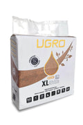 UGro XL Rhiza Coco 70 litre – preslenmiş kahverengi coco briketi ve UGro markalı ambalaj görseli