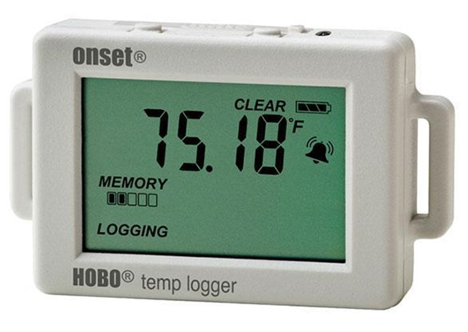 HOBO UX100-001 Ekranlı Ortam Sıcaklığı Kaydedicisi – Onset, Alarmlı, Düğme Pilli