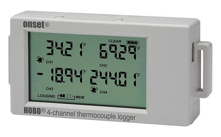 HOBO UX120-014M Dört Girişli Termokupl Sıcaklık Kaydedicisi – Onset, 8 Prob Tipi, LCD