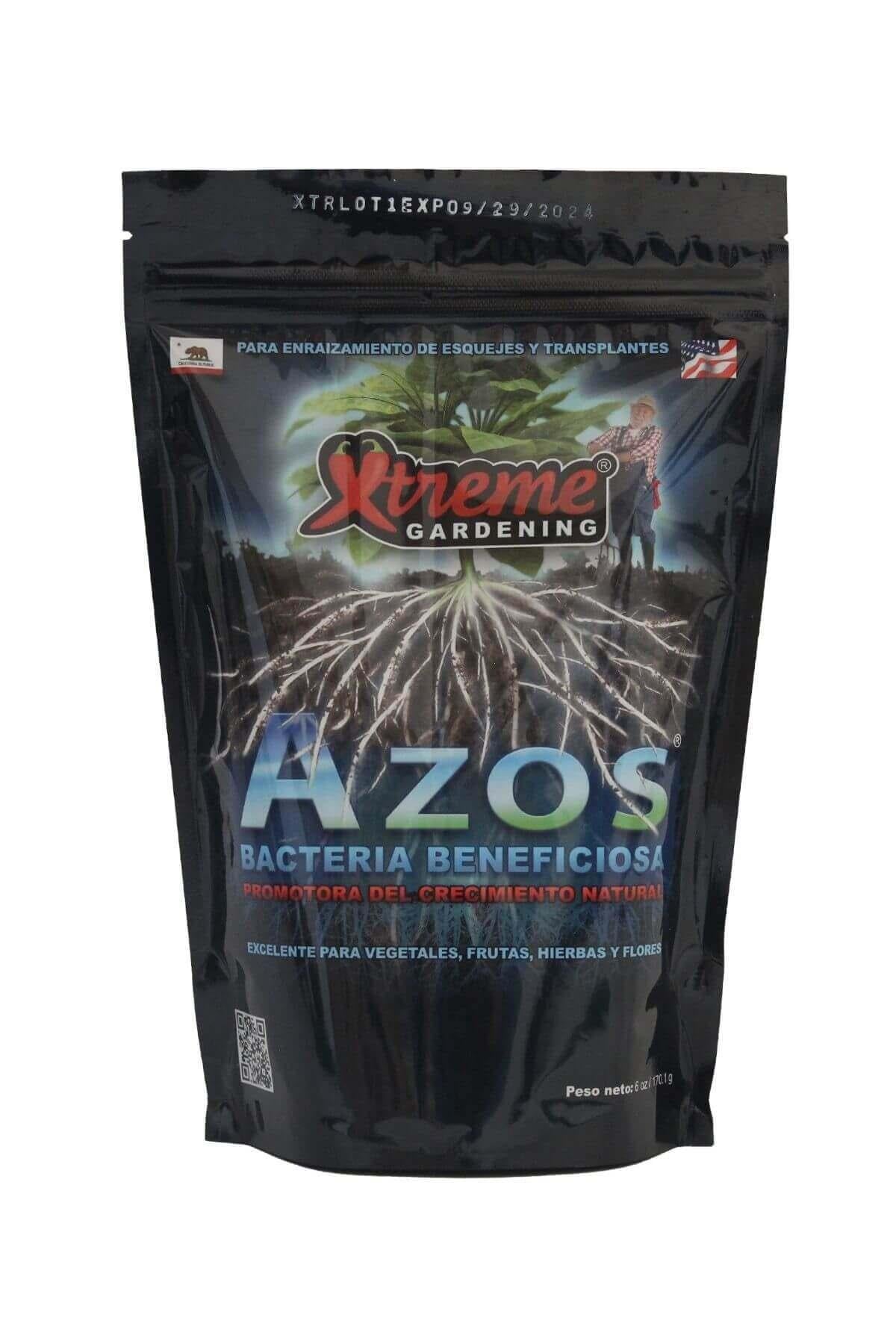 Xtreme Gardening Azos 170 g – turuncu kapaklı kavanoz ambalaj ve Azos yazılı ürün etiketi
