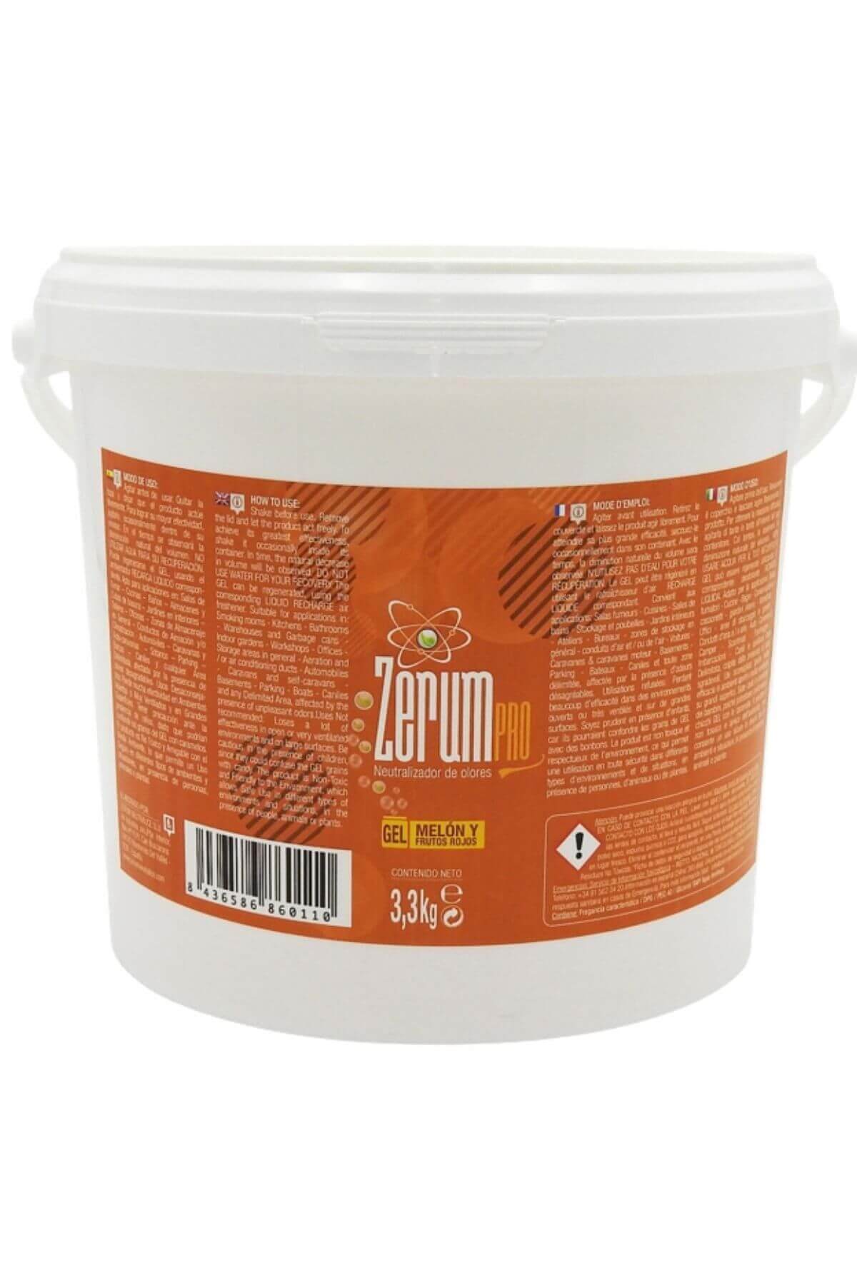 Zerum Pro jel kavun 3,3 kg – kapaklı plastik kavanozda renkli jel tanecikleri ve Zerum logolu etiket