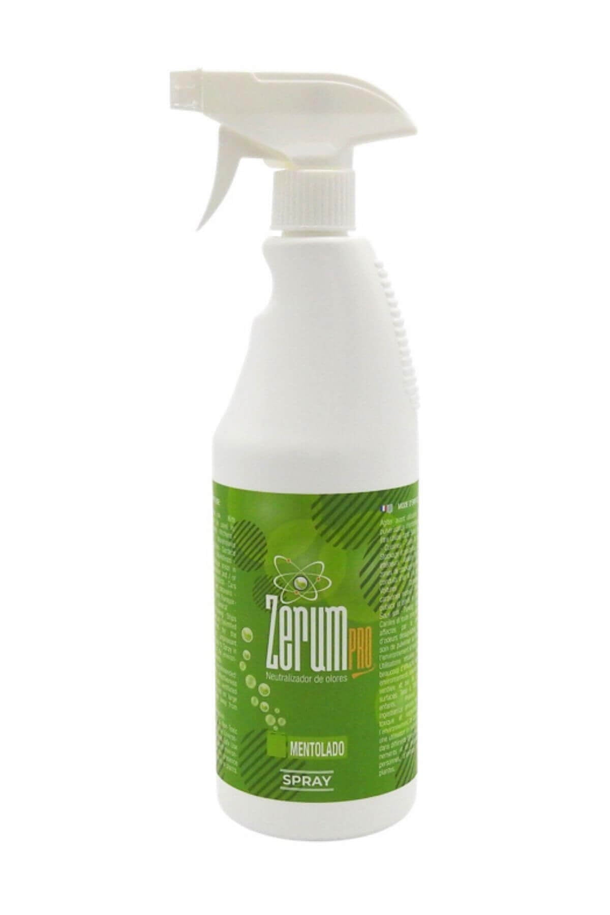 Zerum Pro sprey mentol 750 ml – tetik başlıklı büyük sprey şişesi ve Zerum logolu renkli etiket