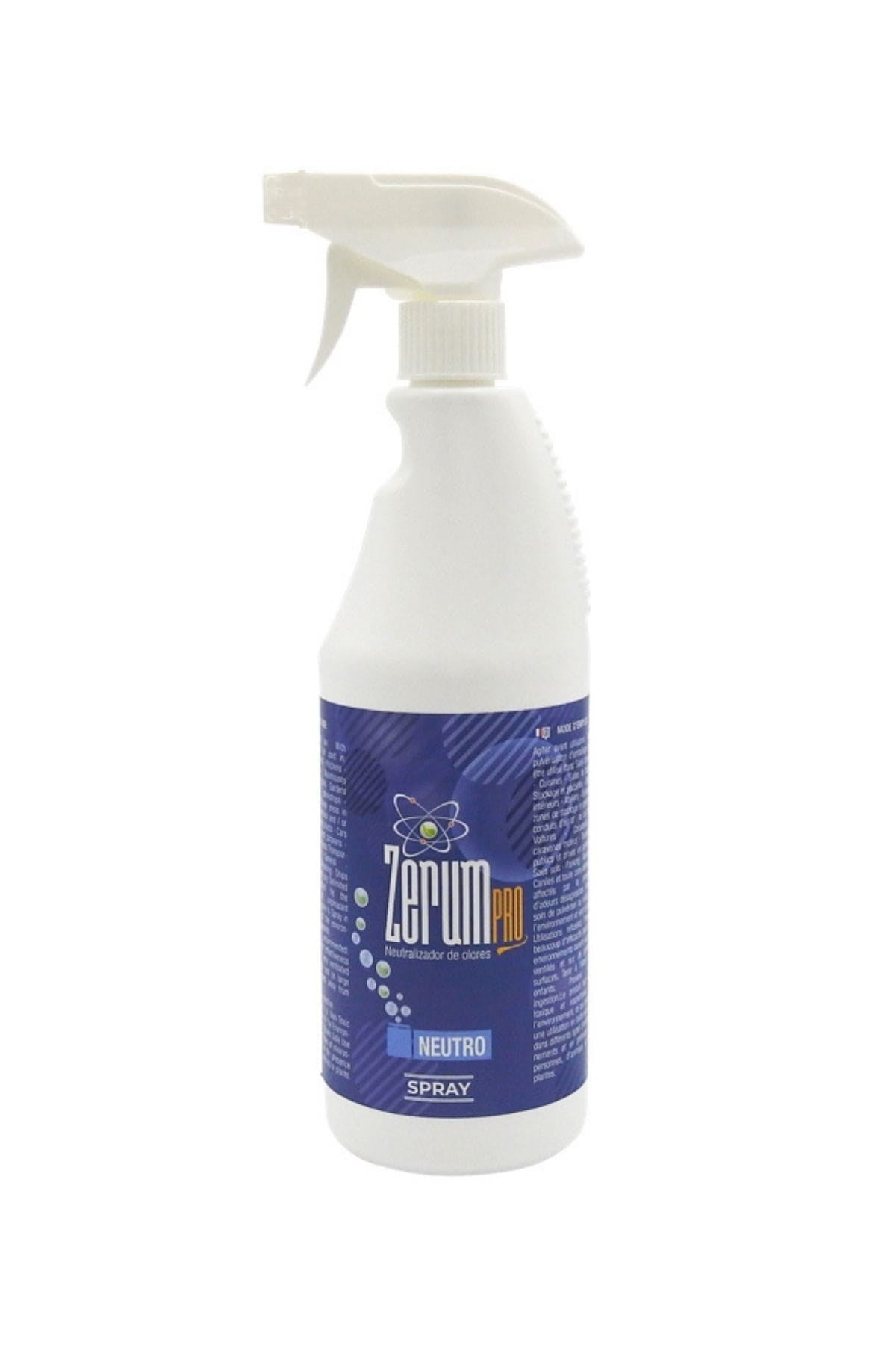Zerum Pro sprey nötr 750 ml – tetik başlıklı büyük sprey şişesi ve Zerum logolu renkli etiket